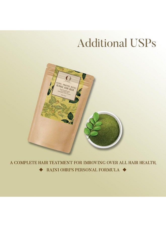 OHRIA Ayurveda Keshya Powerful Tresses Herbal Hair Mask | Strengthens Hair, Reduces Hair Fall & Supports Growth | With Bhringraj, Neem & Hibiscus | For All Hair Types | Men & Women | 150G - Image 4