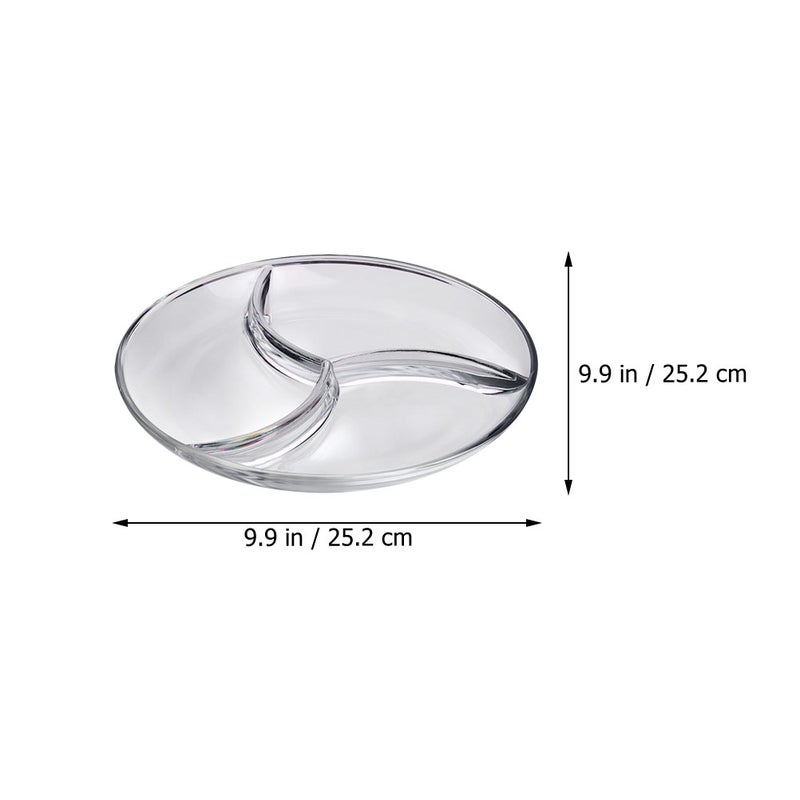 1pc Glass Dish Breakfast Plate Three-grid Plate Fruit Salad Plate - Image 2