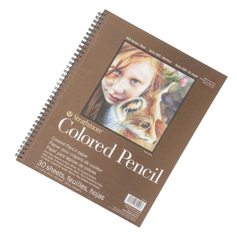 Strathmore Colored Pencil Spiral Paper Pad 9"X12"-30 Sheets -62477900, White