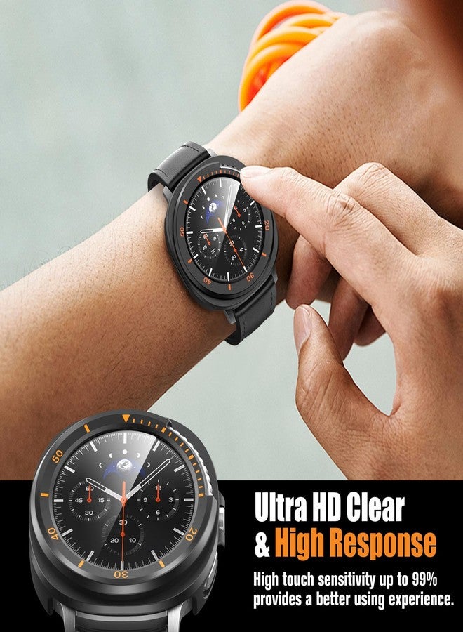 Fintie 2 Pack Case Built in Tempered Glass Screen Protector Compatible with Samsung Galaxy Watch 8 Classic 46mm 2025, Hard PC Case Overall Protective Cover, Black - Image 4