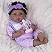 EKOKIZ Reborn Baby Doll 18 African American Baby Dolls Realistic Newborn Girl with Poseable Limbs Weighted Body  Handcrafted Features Collectible Gift Set Includes Bassinet Outfit  Accessories - Image 4