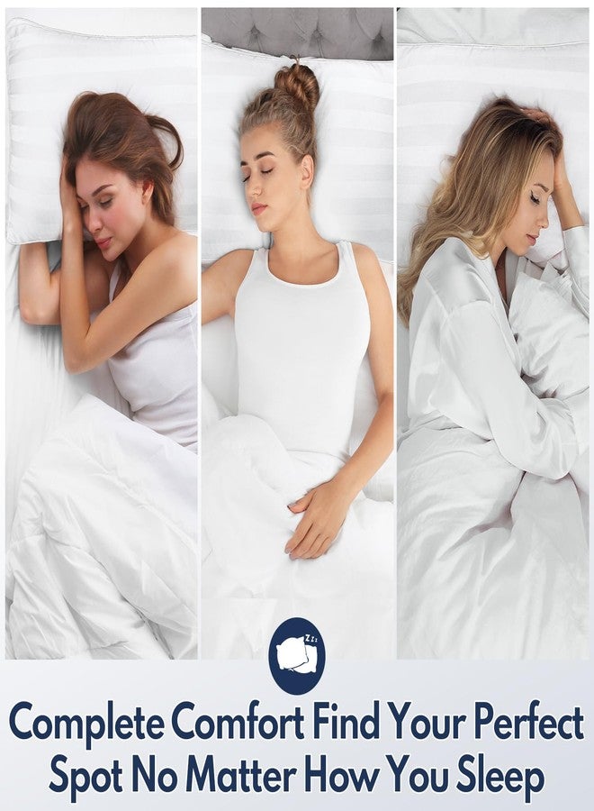 DIORIS Queen Size Bed Pillow - Hotel Quality Down Alternative Pillows Breathable Set of 2 for Side, Back, and Stomach Sleepers Premium Fluffy Soft Microfiber Fill Skin-Friendly - Image 3