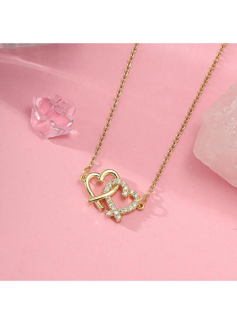 سالتي مجموعة سوار الحب الأبدي وقلادة القلوب المترابطة من SALTY للنساء | طقم مجوهرات أنيق ومتين | ملابس عصرية يومية | هدية للزوجة والأخت والأم | مثالية لأعياد الميلاد والديوالي - Image 2