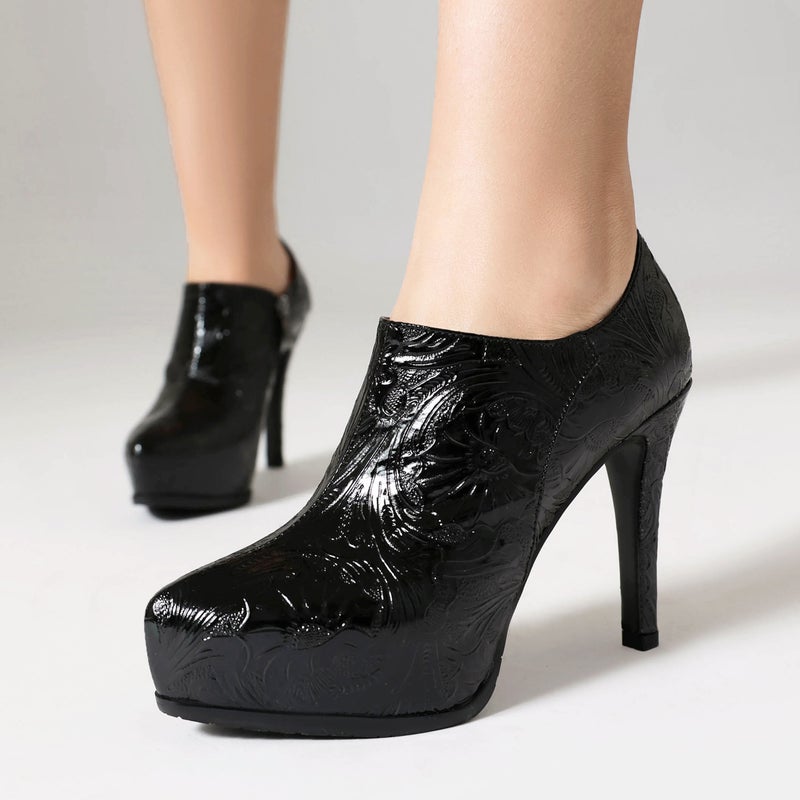 In The Early Spring Of 2024 Fashion Slim Heel Pointed 33-43 Size Size Side Zipper Mid-Mouth Thick-Soled Shoes - Image 2