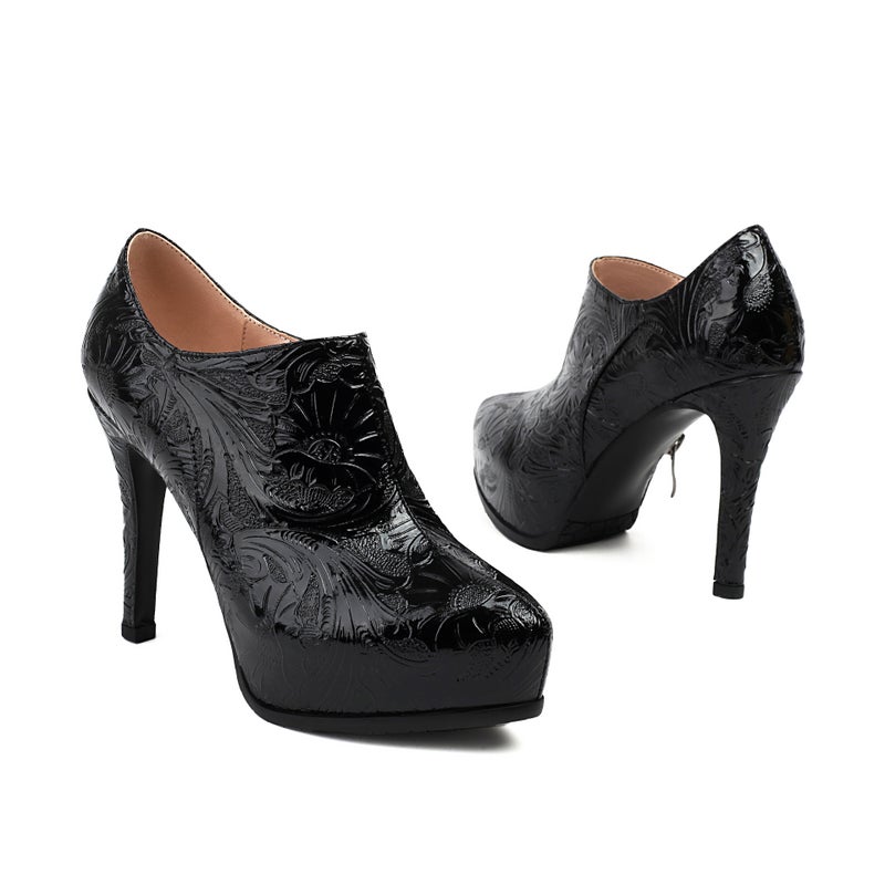 In The Early Spring Of 2024 Fashion Slim Heel Pointed 33-43 Size Size Side Zipper Mid-Mouth Thick-Soled Shoes - Image 1