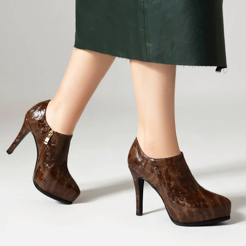 In The Early Spring Of 2024 Fashion Slim Heel Pointed 33-43 Size Size Side Zipper Mid-Mouth Thick-Soled Shoes - Image 4