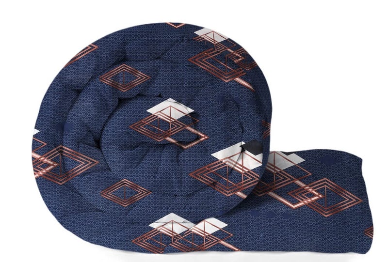 BSB مجموعة لحاف BSB HOME مطبوع 300 GSM بحجم كينج مع 1 ملاءة مسطحة - 90x100 بوصة وغطائي وسادة II 4 قطع - أسود وأبيض - Image 5