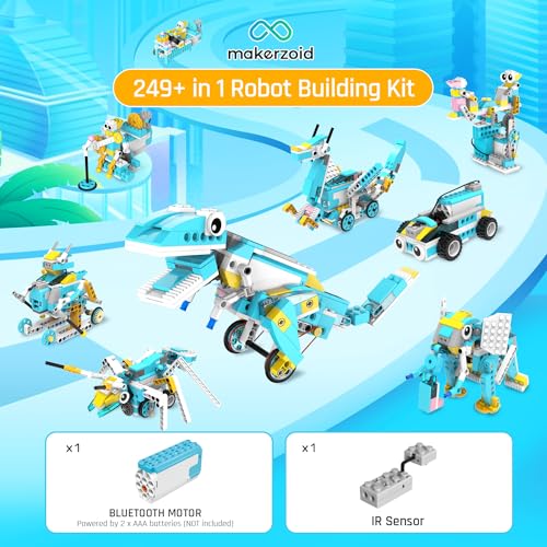 Makerzoid Coding Robot Kit for Kids, 200-in-1 RC Robot Building Toys with Motor Sensor,Scratch JR Coding Set with 36 Video Courses, Birthday Childrens' Day Gift for Kids 6+ (400+ Blocks) - Image 3