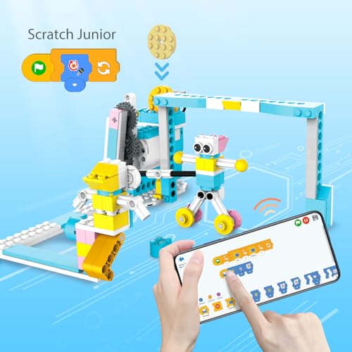 Makerzoid Coding Robot Kit for Kids, 200-in-1 RC Robot Building Toys with Motor Sensor,Scratch JR Coding Set with 36 Video Courses, Birthday Childrens' Day Gift for Kids 6+ (400+ Blocks) - Image 4