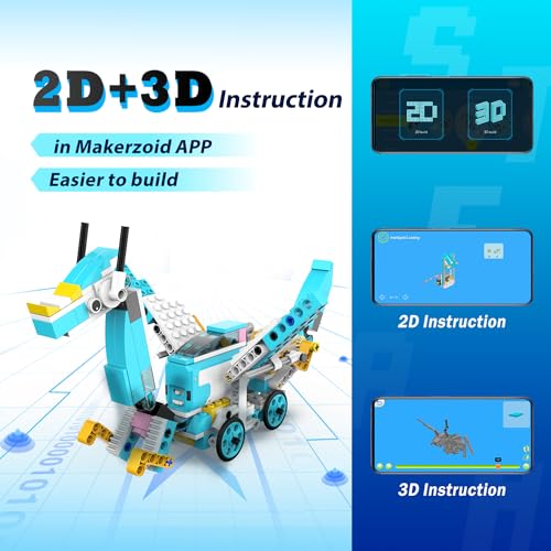 Makerzoid Coding Robot Kit for Kids, 200-in-1 RC Robot Building Toys with Motor Sensor,Scratch JR Coding Set with 36 Video Courses, Birthday Childrens' Day Gift for Kids 6+ (400+ Blocks) - Image 5