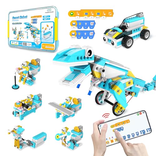 Makerzoid Coding Robot Kit for Kids, 200-in-1 RC Robot Building Toys with Motor Sensor,Scratch JR Coding Set with 36 Video Courses, Birthday Childrens' Day Gift for Kids 6+ (400+ Blocks) - Image 1