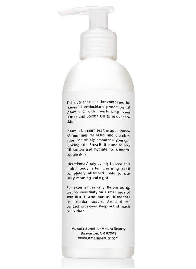 Amara Beauty Vitamin C Face & Body Lotion 15% With Shea Butter & Jojoba Oil 8 Oz  - Image 4