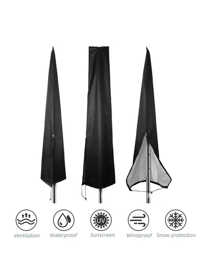 Generic Oxford Fabric Umbrella Covers, Waterproof Patio Parasol Covers with Storage Zipper Bag Fits 7ft to 11ft Umbrellas for Outdoor Market Umbrellas  - Image 3