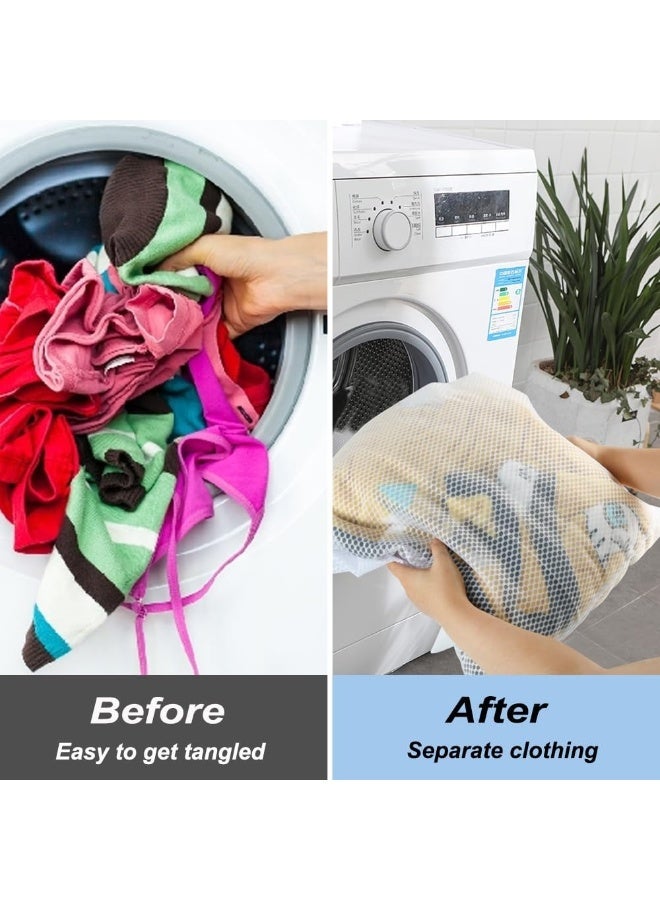 إيزي لايف أكياس غسيل شبكية كبيرة للغسالة، أكياس غسيل كبيرة جدًا للملابس الحساسة، السترات، المعاطف، البطانيات، والألعاب المحشوة (أبيض) - Image 4