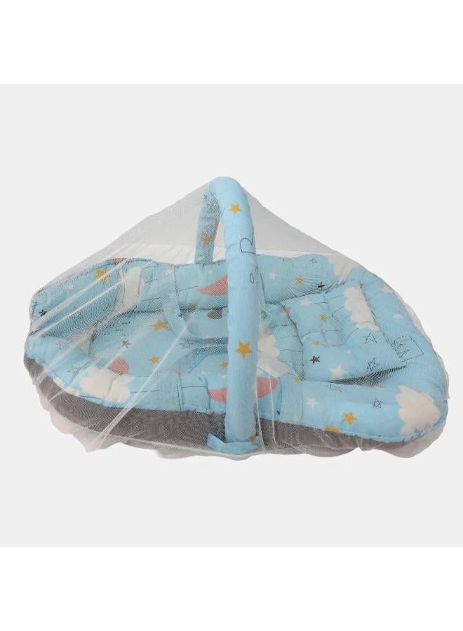 Kiddy Baby Nest – Light Blue with Clouds - Image 1