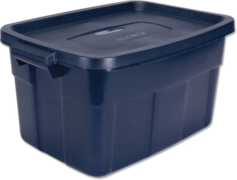 Rubbermaid صندوق تخزين روفنيك من ربرمايد RMRT140008 15 78w × 23 78d × 12 14h داكن إنديغو ميتاليك - Image 1