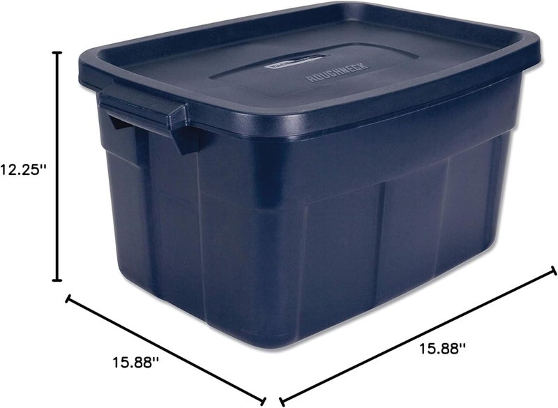 Rubbermaid صندوق تخزين روفنيك من ربرمايد RMRT140008 15 78w × 23 78d × 12 14h داكن إنديغو ميتاليك - Image 2