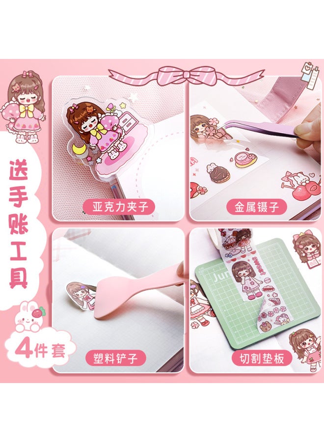 Kaba Bear Girls' Ledger Gift Box Student Diary Cute Children's Sticker Material Full Set Notebook Gift - Image 4