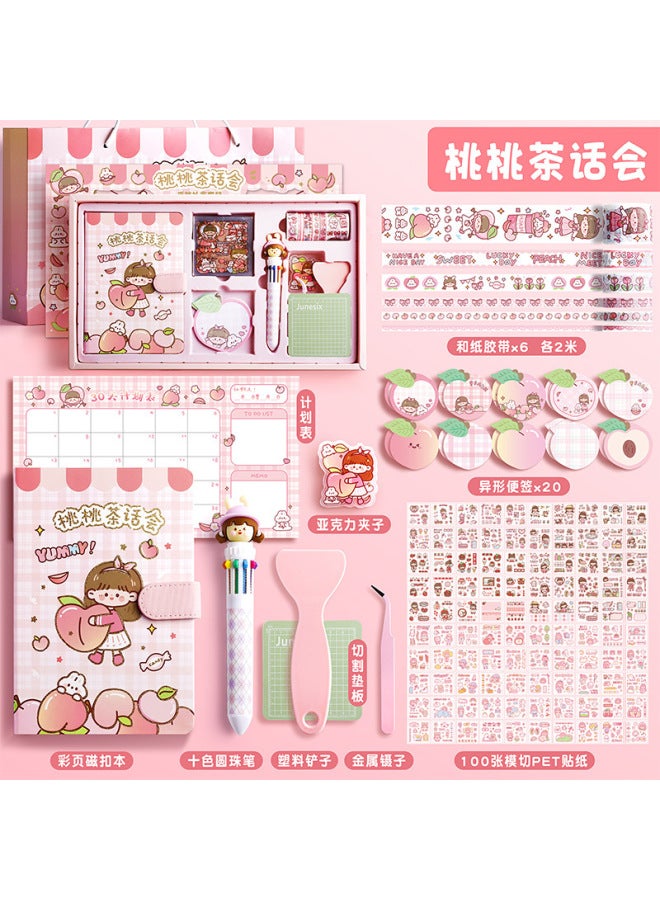 Kaba Bear Girls' Ledger Gift Box Student Diary Cute Children's Sticker Material Full Set Notebook Gift - Image 1
