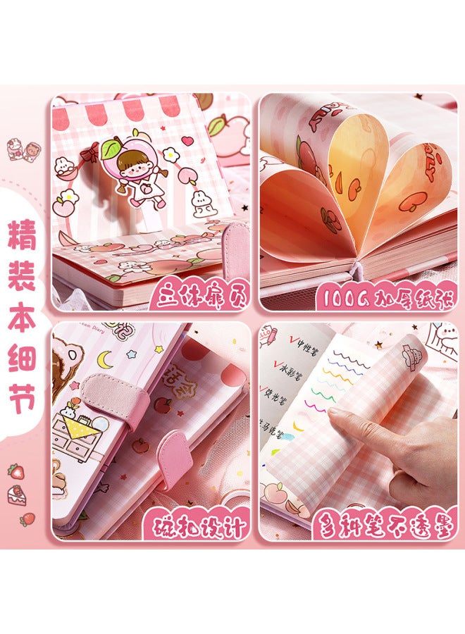 Kaba Bear Girls' Ledger Gift Box Student Diary Cute Children's Sticker Material Full Set Notebook Gift - Image 2