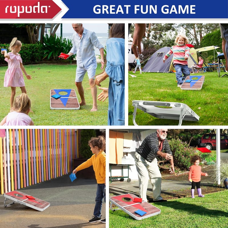ROPODA Portable Cornhole Board Set with 8 Bean Bags - Lightweight Aluminum Alloy Edging for Outdoor Games - Image 5