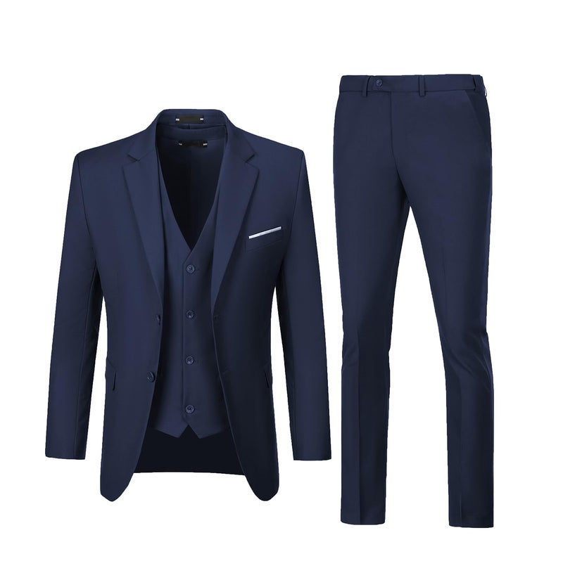 Mens Suits3 Piece Suit for MenMen Slim Fit SuitNavy Wedding Suit SetGroom Prom Tuxedo Formal Casual Jacket Blazer Pants