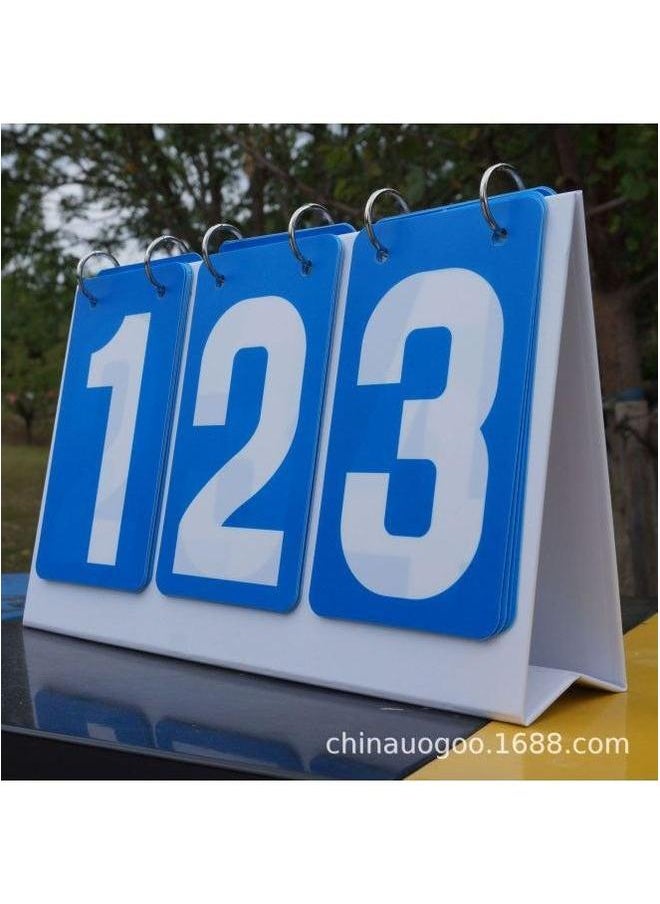 Generic Competition Scoreboard Activity Flip Card Red Yellow Blue Green Gray Scoring Early Education Color Number Card-Specifications:Three-digit Plastic  - Image 1