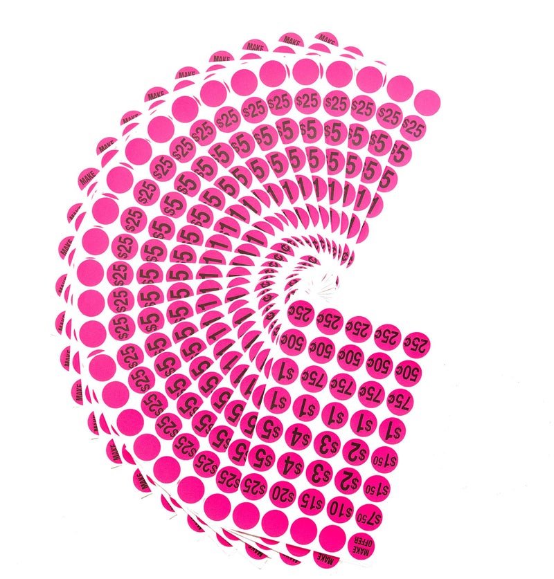Sunburst Systems 7035 Priced Garage Sale Stickers, 1,000 Count Pre-Printed Labels, Pink - Image 5
