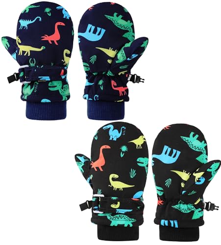 ENBAOHUI Baby Waterproof Mittens Threaded waterproof Mitten Fleece Lined Glove Kids Snow Ski Mitten for Boys Girls 6Months-5T - Image 1