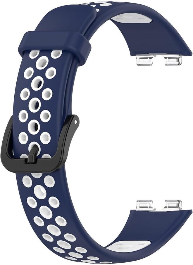 Next - Next Store Compatible with Huawei Honor Band 8 Sport Silicone Replacement Strap Blue White Smart Bracelet Unisex Adult Comfortable Fashion - Image 1