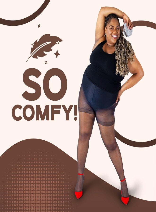 سيلكي توز جوارب نسائية شفافة ناعمة من سيلكي توز، مقاسات كبيرة، 4 أزواج (لون صغير 7x) - Image 5