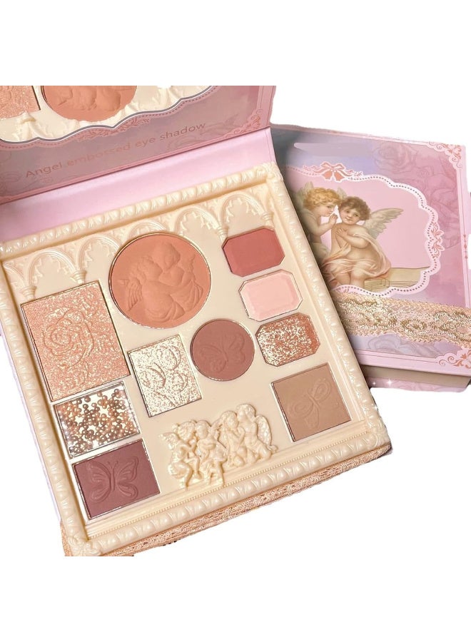Walpck Eyeshadow 10 Colors Eyeshadow Palette Makeup Blush Highlighter All In One Disc Matte&Glitter Eyeshadow Makeup High Pigmented Shades Naturing-Looking Multifunctional Eyeshadow Palette - Image 1