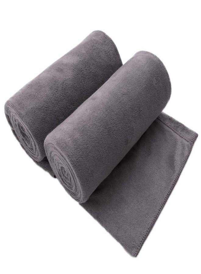 JML Microfiber Bath Towel 2 Pack(30" x 60"), Oversized Thick Towels, Soft, Super Absorbent and Fast Drying, No Fading Multipurpose Use for Sports, Travel, Fitness, Yoga, 30 in 60 in, Grey Count - Image 1
