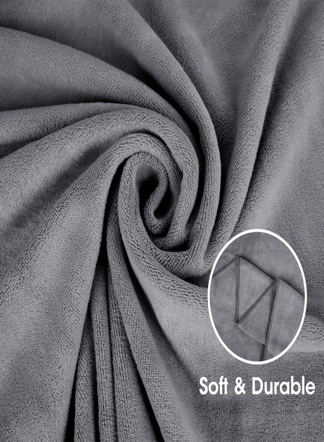 JML Microfiber Bath Towel 2 Pack(30" x 60"), Oversized Thick Towels, Soft, Super Absorbent and Fast Drying, No Fading Multipurpose Use for Sports, Travel, Fitness, Yoga, 30 in 60 in, Grey Count - Image 4