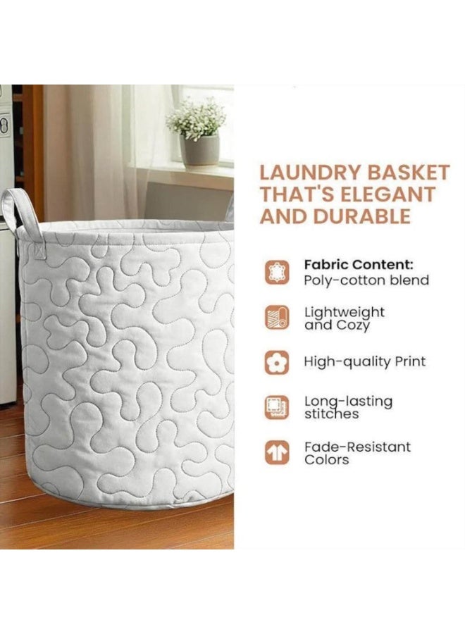 Colorful Dog-Print Quilted Laundry Basket – Collapsible & Spacious Storage Bin With Sturdy Handles; Perfect For Keeping The Bedroom Tidy - Image 2