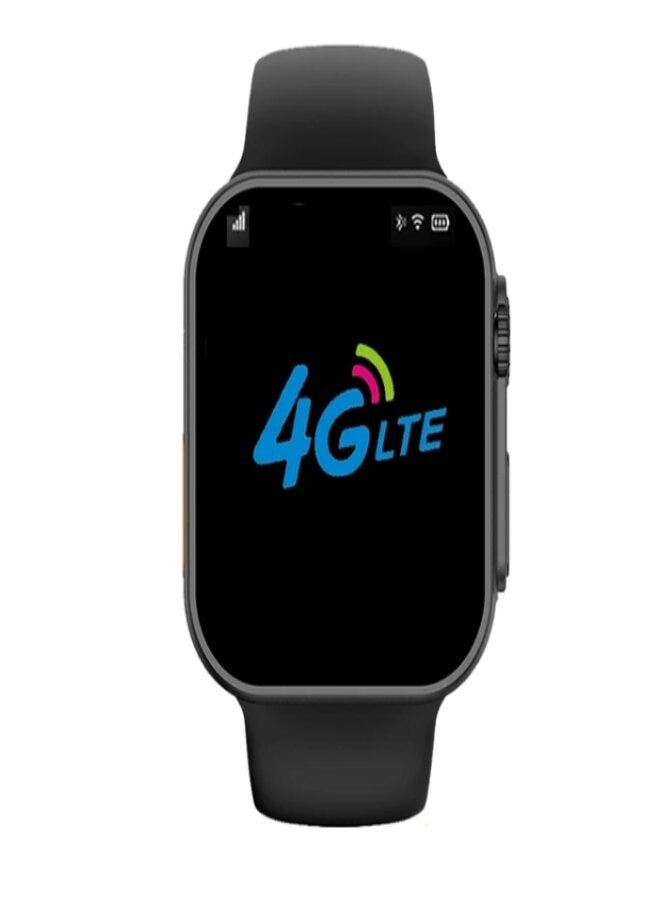 ماركة غير محددة ساعة ذكية فائقة الدقة بشبكة 4G تعمل بنظام Android مع دعم بطاقة SIM المحمولة مع دعم Google Play لجميع التطبيقات كهاتف محمول في يدك (أسود)