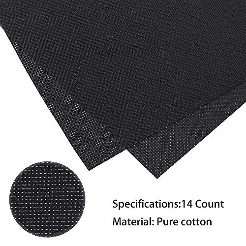 Caydo 2 Pieces 14 Count Classic Reserve Aida Cloth Cross Stitch Cloth, 25 by 18-Inch Big Size, Black - Image 4