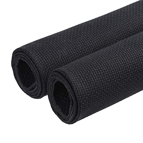 Caydo 2 Pieces 14 Count Classic Reserve Aida Cloth Cross Stitch Cloth, 25 by 18-Inch Big Size, Black - Image 1