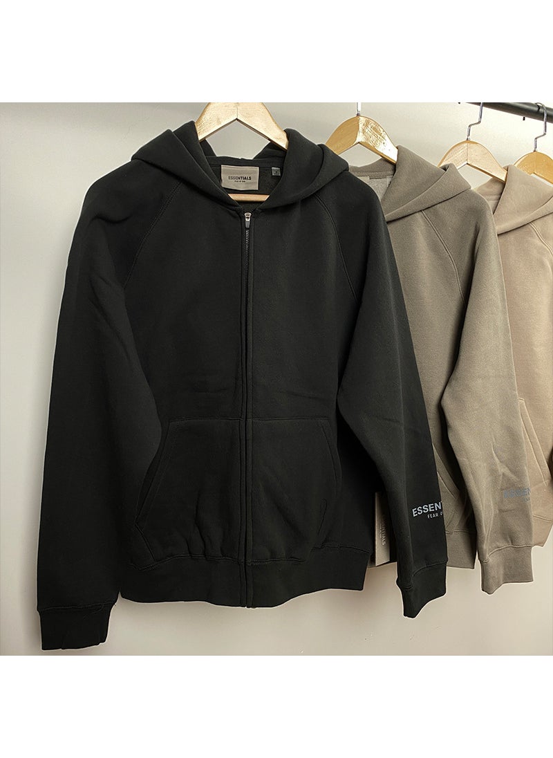 Generic - 2020SS zipper shirt sweater FOG double line ESSENTIALS sweater street fashion brand with hat cross-border hot sale Yellow - Image 1
