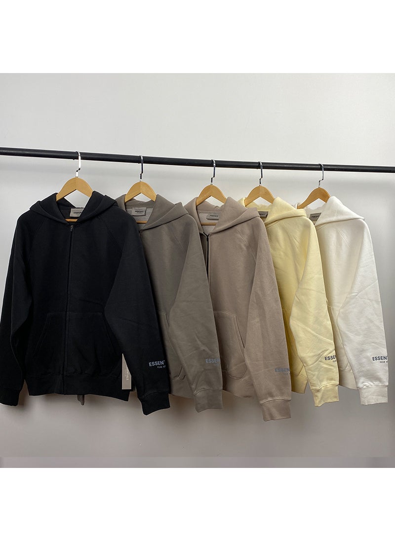 Generic - 2020SS zipper shirt sweater FOG double line ESSENTIALS sweater street fashion brand with hat cross-border hot sale Yellow - Image 1