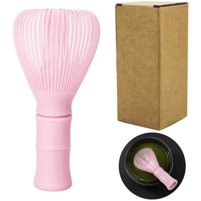Sumsive Resin Matcha Whisk Traditional Japanese Chasen Matcha Tea Whisk Gifts for Tea Lovers Reusable Plastic Matcha Whisk for Authentic Tea Preparation (Pink) - Image 1