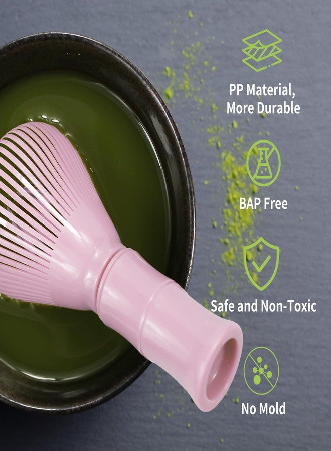 Sumsive Resin Matcha Whisk Traditional Japanese Chasen Matcha Tea Whisk Gifts for Tea Lovers Reusable Plastic Matcha Whisk for Authentic Tea Preparation (Pink) - Image 4