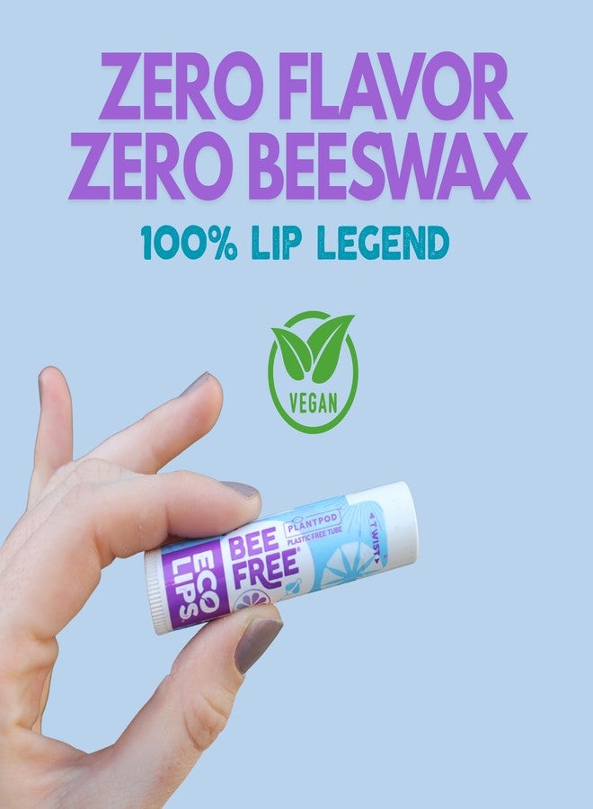 Eco Lips Bee Free Unflavored Vegan Lip Balm with Candellia Wax, 3 pack - Image 3