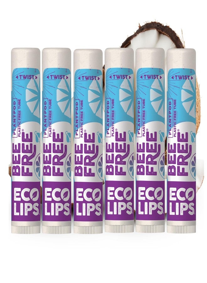 Eco Lips Bee Free Unflavored Vegan Lip Balm with Candellia Wax, 3 pack - Image 1