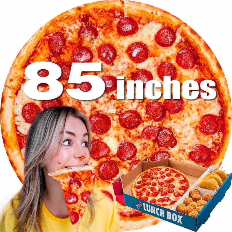 Acteb 85in Pepperoni Pizza Blanket White Elephant Gifts for Adults Useful Sausage Throw Blankets Women Men Party Cool Stuff Novelty Gag Soft Fleece Wrap - Image 1