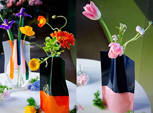 BLOFLO STU BLOFLO Collapsible Flower Vase Foldable Vase Expandable Vase Plastic Flower Vases Removable Flower Vases for Centerpieces Contemporary Dcor for Home Office Wedding Set of 6 - Image 3