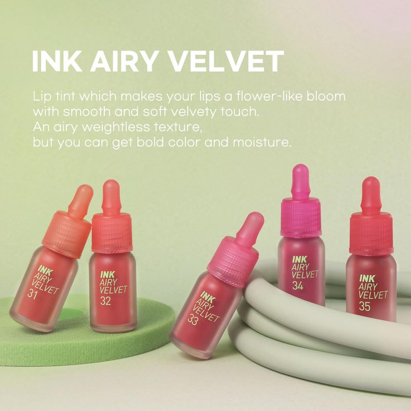Peripera Ink Airy Velvet Lip Tint | High-Pigmentation, Lightweight, Soft, Moisturizing (035 CHERRY ROSE) - Image 1