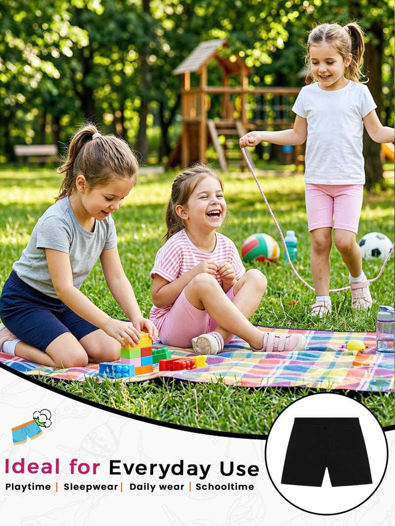 BODYCARE Girls Solid Shorty | 100% Cotton Stylish, Comfortable & Durable Shorts for Girls | Pack of 3… (Color & Print May Vary) Black - Image 2
