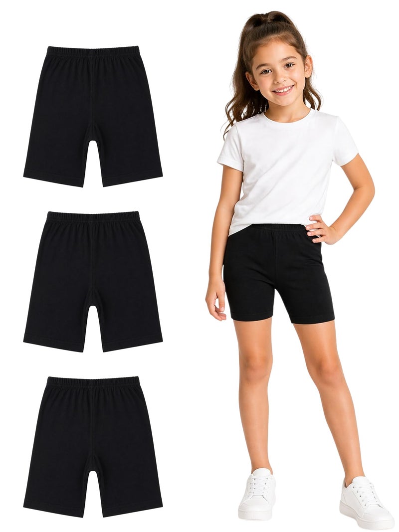 BODYCARE Girls Solid Shorty | 100% Cotton Stylish, Comfortable & Durable Shorts for Girls | Pack of 3… (Color & Print May Vary) Black - Image 1