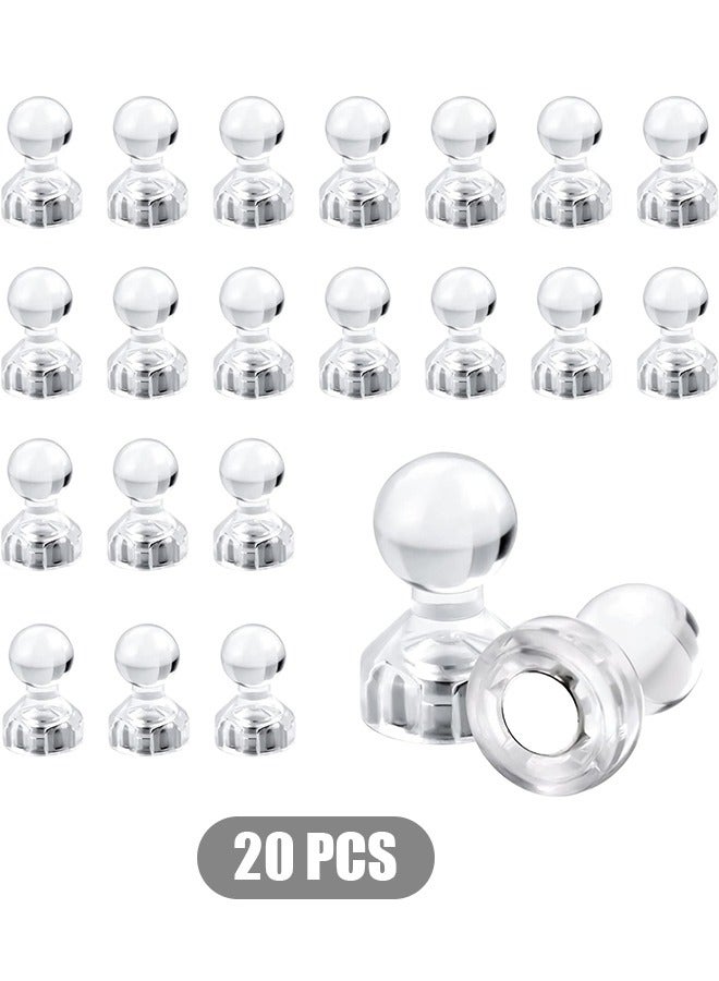 20 قطعة من مغناطيسات الدبوس المغناطيسية للثلاجة، مغناطيسات خريطة متعددة الاستخدام مع صندوق شفاف، دبابيس مغناطيسية للوحة إعلانات تقاويم الثلاجة في الفصل الدراسي (شفاف) - Image 1